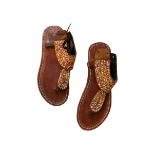 African Maasai sandals with massai pearls