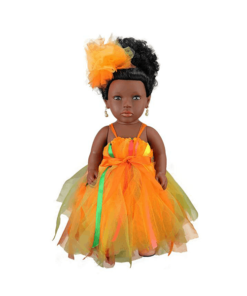 Poupée afro Jengue en princesse orange