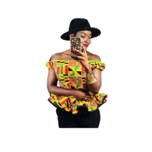 Kente top with princess cut, Ankara Dress