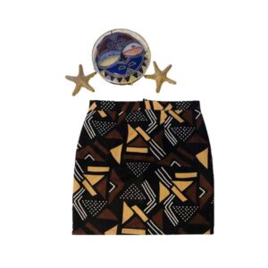 Bogolan & Broche straight skirt