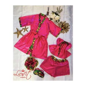 Luxury Bathrobe & Wax Satin Nightie "Maroua"